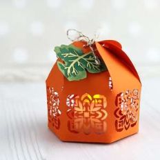 pumpkin lace lantern with a leaf
