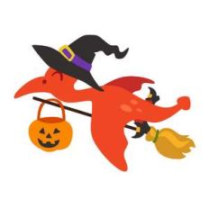 halloween pterodactyl witch