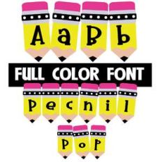 pencil pop color font