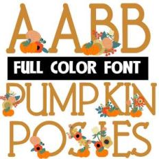 pumpkin posies color font