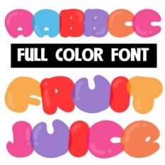 fruit juice color font