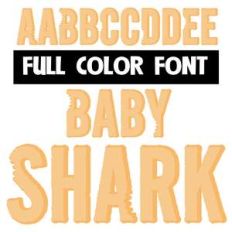 baby shark color font