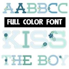 kiss the boy color font