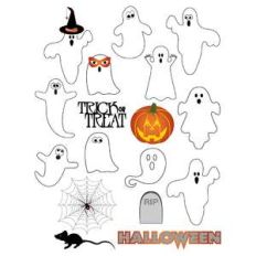 halloween ghosts planner stickers