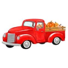 pickup truck with pumpkins