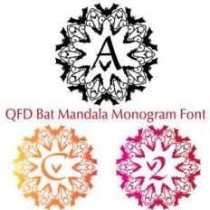 qfd bat mandala monogram font