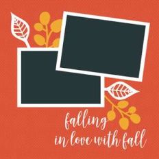 12 x 12 scrapbook layout - fall leaves