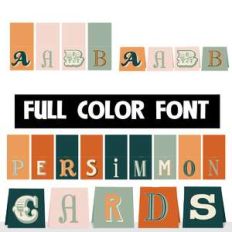 persimmon cards color font