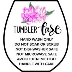 wine tumbler peony care card