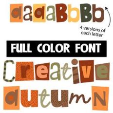 creative autumn color font