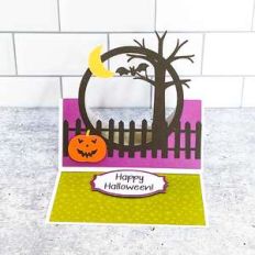 floating easel card halloween scene
