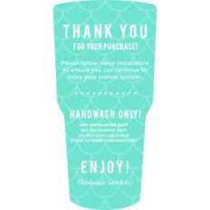 blue mermaid scales tumbler care card