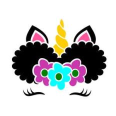 afro puffs flower unicorn
