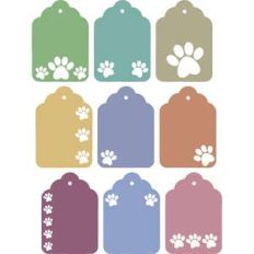 dog paw cutouts gift tags