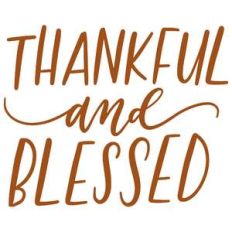 thankful and blessed handlettered