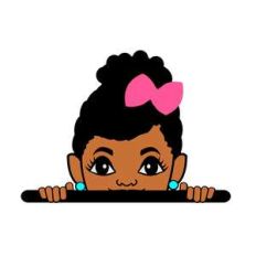 peek a boo afro puffs baby girl