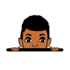 peeking afro baby boy