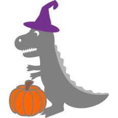 t-rex and pumpkin