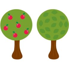 set of 2 trees - tree and apple tree