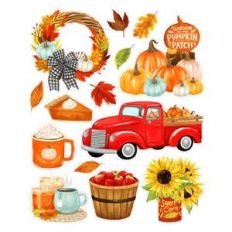 autumn watercolor stickers