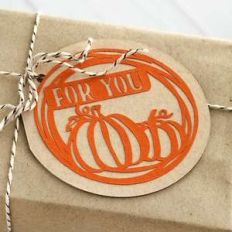 autumn circle folded label, for you