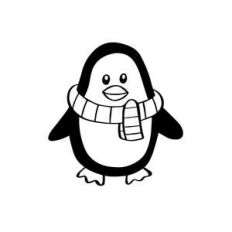 cute black penguin