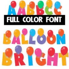 balloon bright color font