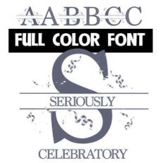 seriously celebratory color font