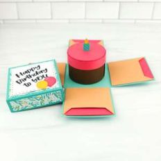 explosion box birthday cake