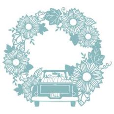 vintage fall truck tailgate wreath
