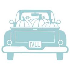 vintage farm truck tailgate with pumpkins