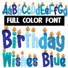 birthday wishes blue color font