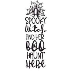 a spooky witch and her boo haunt here