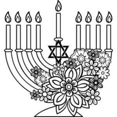 floral menorah