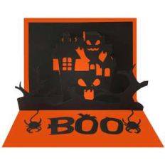 ghost castle halloween pop-up card