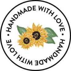 handmade with love sunflower sticker