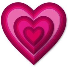nested stitched hearts