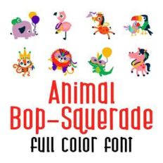 animal bop-squerade full color font