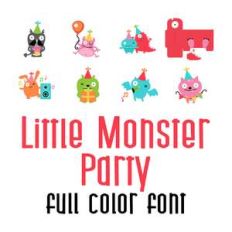 little monster party full color font