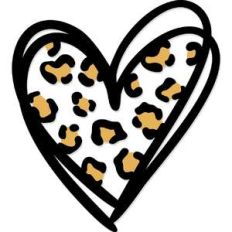 leopard print heart