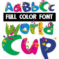 world cup color font