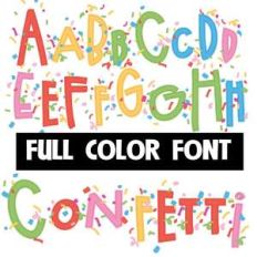 confetti color font