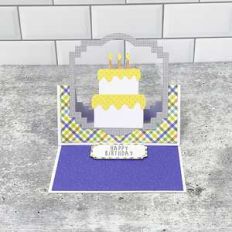 floating easel card birthday cake