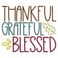 thankful grateful blessed
