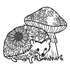 hedgehog autumn leaves mandala
