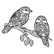 birds autumn leaves mandala