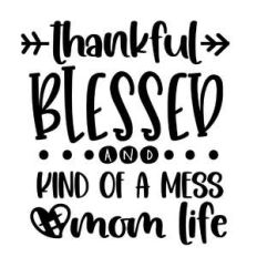 thankful blessed and  kind of a mess