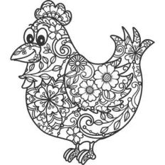 chicken mandala zentangle