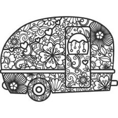 camper mandala zentangle