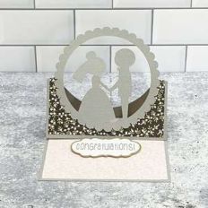 floating easel card wedding